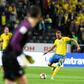 France's goalkeeper Hugo Lloris (L) reacts as Sweden's forward Ola Toivonen shoots to score during the FIFA World Cup 2018 qualification football match
