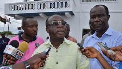 Freddie Blay [in spectacles] has been accused of opening a private account in the name of the NPP