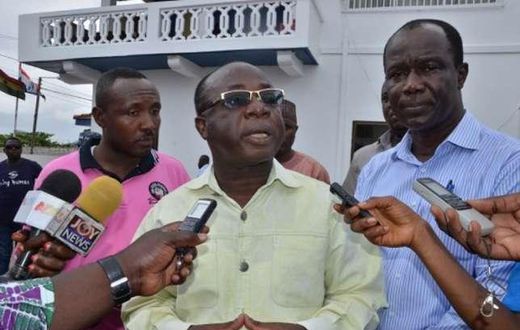 Freddie Blay [in spectacles] has been accused of opening a private account in the name of the NPP