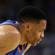 Russell Westbrook of the Oklahoma City Thunder looks on during their game against the Golden State Warriors January 18, 2017 in Oakland, California