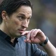 Bayer Leverkusen's head coach Roger Schmidt pictured during his side's German First division Bundesliga match against Borussia Dortmund in Dortmund, western Germany, on March 4, 2017