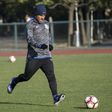 Carlos Tevez at a training session with new club Shanghai Shenhua in Shanghai on January 21, 2017