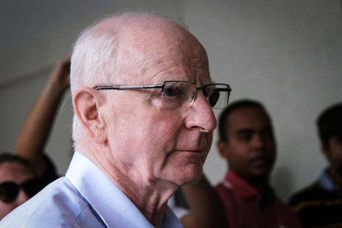 Olympic Committee of Ireland president, Patrick Hickey arrives at a police station to be questioned over alleged Olympic ticket touting, in Rio de Janeiro, Brazil, on September 6, 2016