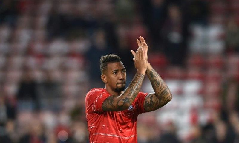 Bayern Munich's defender Jerome Boateng gestures prior the UEFA Champions League match against Eindhoven in Eindhoven on November 1, 2016