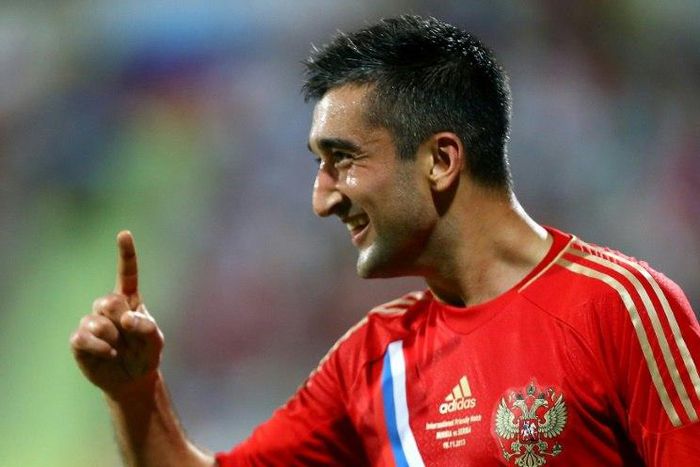 Spartak Moscow's Alexander Samedov, pictured in 2013, scored the winning goal against Anzhi Makhachkala in the match's 67th minute with a close-range header from teammate Dmitry Kombarov