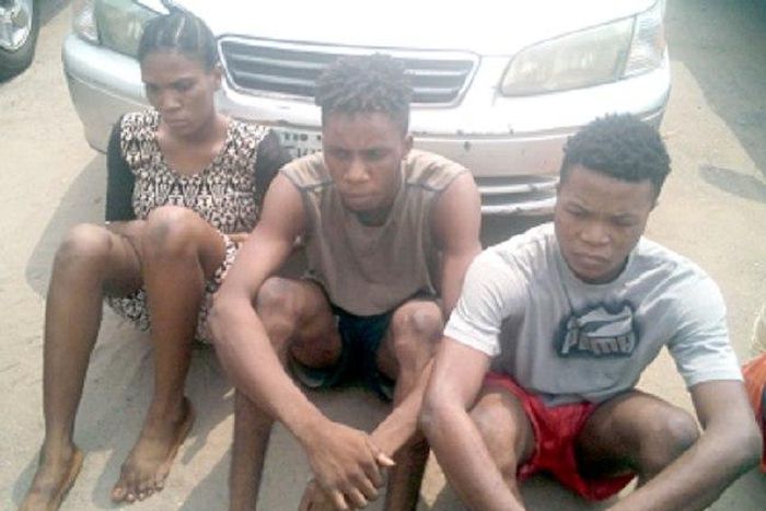 The three suspects, Eniola, Paul Kareem, Ayoola Sodiq