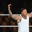 Former German soccer goalkeeper Tim Wiese reacts during the WWE (World Wrestling Entertainment) Six-Man-Tag-Team-Match at the Olympic Hall in Munich, southern Germany on Novermber 3, 2016
