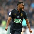 Monaco's Thomas Lemar celebrates after scoring his team's fourth goal against Marseille on March 1, 2017 at the Velodrome stadium in Marseille, southern France