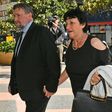 Greg and Virginia Hughes, the parents of Australian cricketer Phillip Hughes, arrive at an inquest into his death in Sydney on October 14, 2016