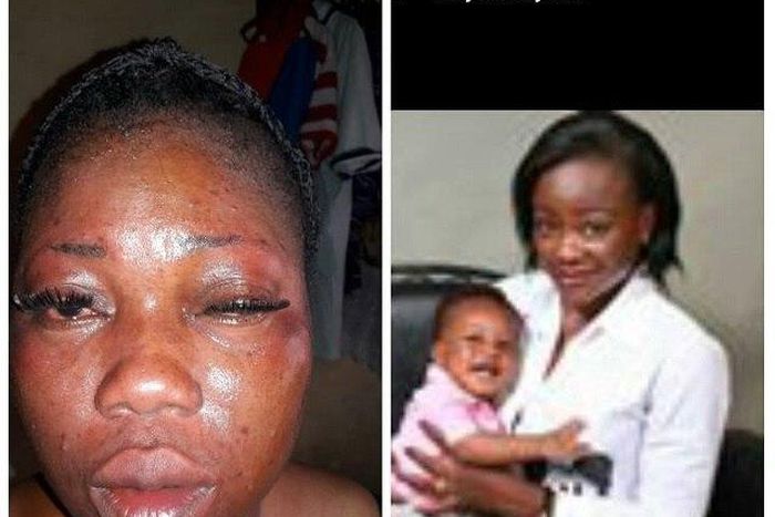 The abused woman and the officer