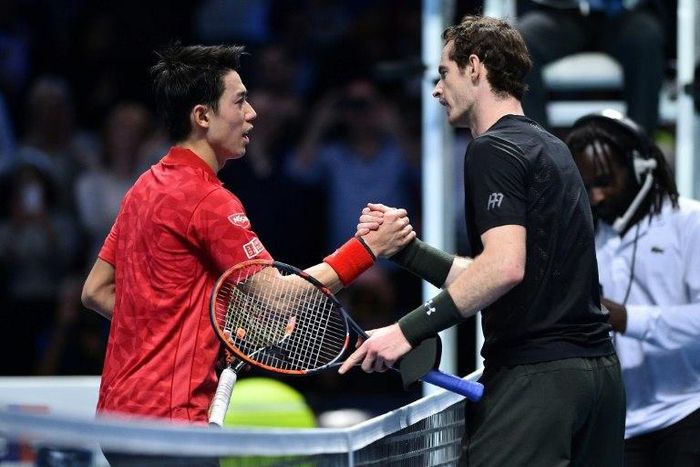 Andy Murray (R) could face a challenge from Kei Nishikori as he attempts to reach a sixth Australian Open final