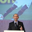 Major League Soccer (MLS) commissioner Don Garber speaks during an event in New York