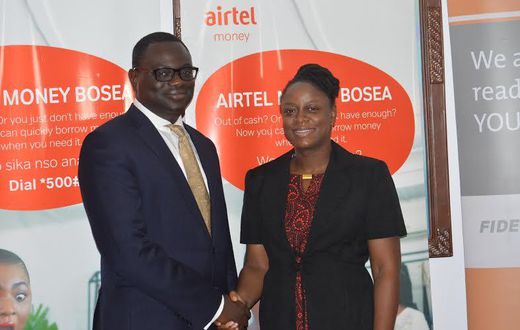 Dr. William Derban-Director for Inclusive Banking & CSR at Fidelity Bank and Rosy Fynn, Marketing Director-Airtel Ghana at the launch.