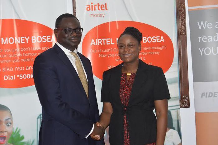 Dr. William Derban-Director for Inclusive Banking & CSR at Fidelity Bank and Rosy Fynn, Marketing Director-Airtel Ghana at the launch.