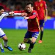 Spain midfielder David Silva (R) is challenged by Israel midfielder Almog Cohen during the World Cup 2018 group G qualifier at El Molinon stadium in Gijon on March 24, 2017
