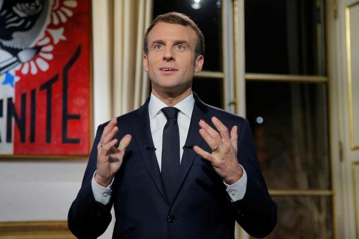In his New Year's address, French President Emmanuel Macron vowed to resume his reforms programme in 2019, including trimming the sprawling public sector and shaking up the unemployment and pension systems