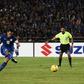 Thailand's Teerasil Dangda attempts to score a penalty, but fails, during their AFF Suzuki Cup final match against Indonesia, at Rajamangala Stadium in Bangkok, on December 17, 2016