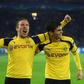 Dortmund's young guns (from L) Felix Passlack, 18, and Christian Pulisic, 19, celebrate scoring a goal during their Champions League match against Legia Warszawa, in Dortmund, in November 2016