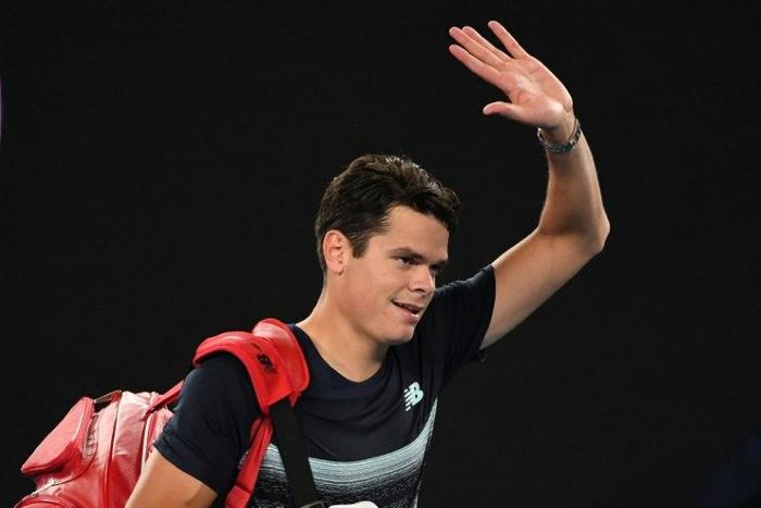 Milos Raonic waves to the crowd after his defeat by Rafael Nadal in the Australian Open quarter-finals in Melbourne on January 25, 2017