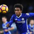 Chelsea's midfielder Willian chases the ball during the English Premier League football match between Chelsea and Bournemouth at Stamford Bridge in London on December 26, 2016