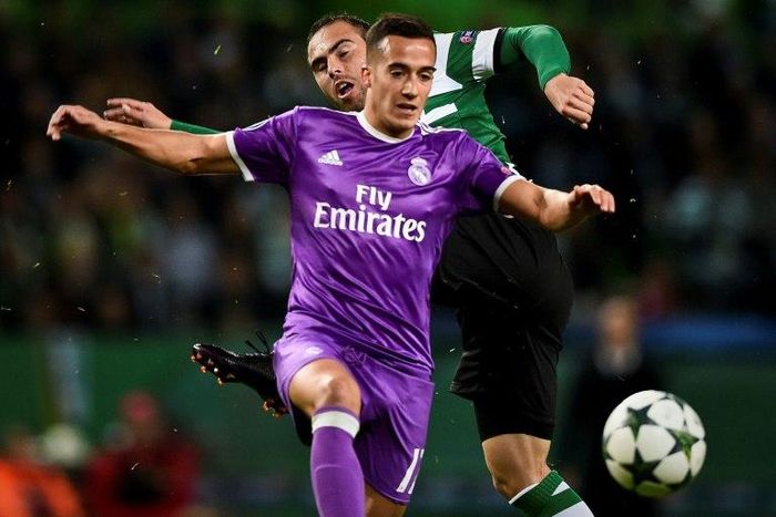 Madrid's forward Lucas Vazquez (front) suffered a right leg injury in the 4-2 final win over Kashima Antlers in Japan and will be sidelined for up to four weeks