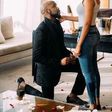Banky W proposing to Adesua Etomi