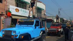 The dancers were part of huge funeral procession for local councillor Tung Hsian