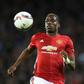 Manchester United's French midfielder Paul Pogba chases the ball during the UEFA Europa League quarter-final match between Manchester United and Anderlecht at Old Trafford in Manchester on April 20, 2017
