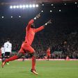 Liverpool's Sadio Mane celebrates after scoring their opening goal of against Tottenham Hotspur at Anfield in Liverpool, north west England on February 11, 2017