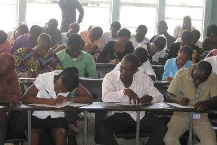 Students during an exam
