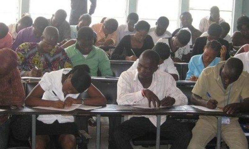 Students during an exam