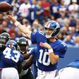 Giants' quaterback Eli Manning is one of his team's few remaining players who defeated the Dolphins at Wembley in the first NFL regular-season game played in the UK