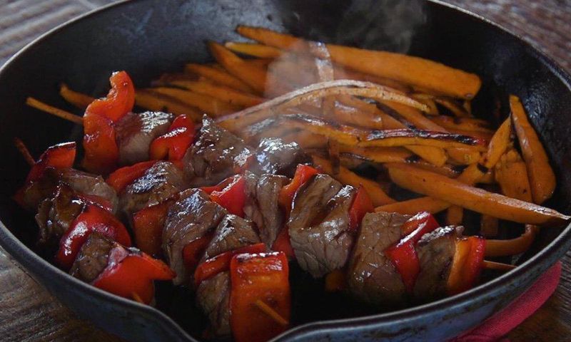 grilled steak kebabs