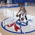 Ben Simmons of the Philadelphia 76ers just days before fracturing his foot in a training scrimmage