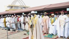 Muslims praying