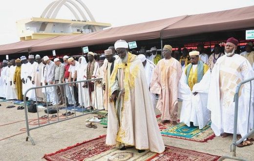 Muslims praying