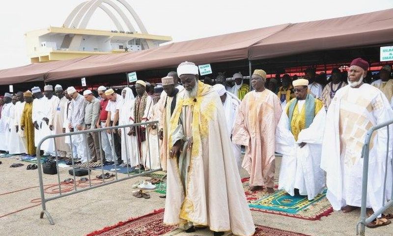 Muslims praying