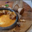Yam 'fufu' and peanut butter soup (Ndudu by fafa)