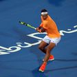 Spain's Rafael Nadal returns the ball to Czech's Tomas Berdych during the Mubadala World Tennis Championship in Abu Dhabi on December 29, 2016