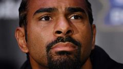 British boxer David Haye speaks during a press conference in east London on March 2, 2017 ahead of his heavyweight boxing bout against Tony Bellew