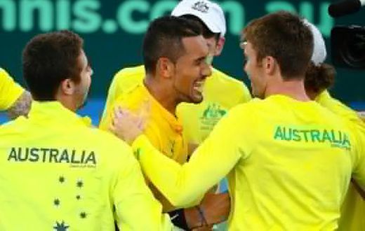 Australia's tennis star Nick Kyrgios (C) has made the final four in three of his last four tournaments