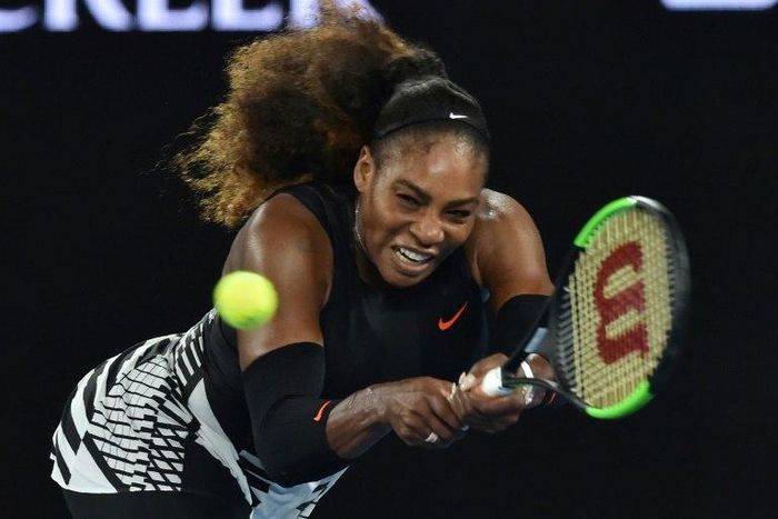 Serena Williams in action against Lucie Safarova on day four of the Australian Open in Melbourne on January 19, 2017