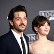 Diego Luna and Felicity Jones attend the world premiere of Lucasfilm's 'Rogue One: A Star Wars Story', in Hollywood, on December 10, 2016