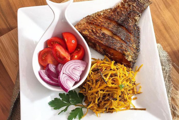 Abacha and fried fish (Foodace)