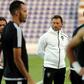 Morocco's French head coach Herve Renard (C) attends a training session with his players at the Sheikh Tahnoun Bin Mohammed Stadium in Al Ain, as part of the preparations for the 2017 African Cup of Nations