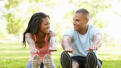 Couple exercising together