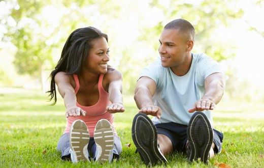 Couple exercising together