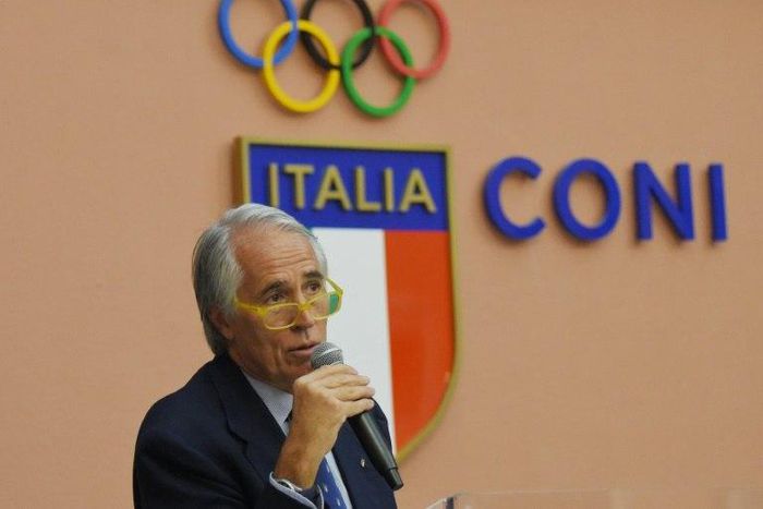 President of the Italian Olympic Committee (CONI), Giovanni Malago, speaks during a press conference in Rome on October 11, 2016