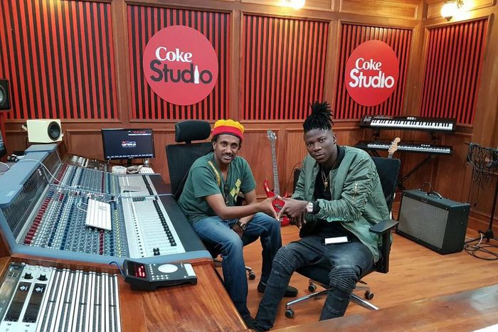 Stonebwoy and Haile Roots inside Coke Studio Africa