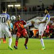 Clint Dempsey (R) and Christian Pulisic of the US fight for the ball with Panama's Adolfo Machado during their Russia 2018 World Cup qualifier match, in Panama City, on March 28, 2017